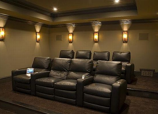 Home Theatre Installation Sunshine Coast with leather recliners