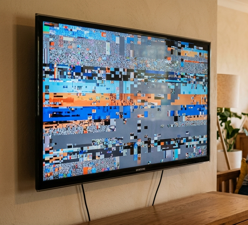 TV reception pixelated frozen screen disappointing Australian family Sunshine Coast