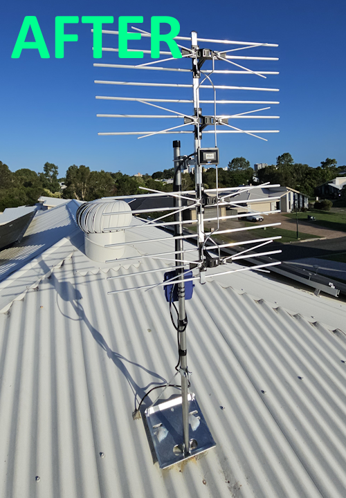 TV Antenna Installation Sunshine Coast on rooftop metal roof