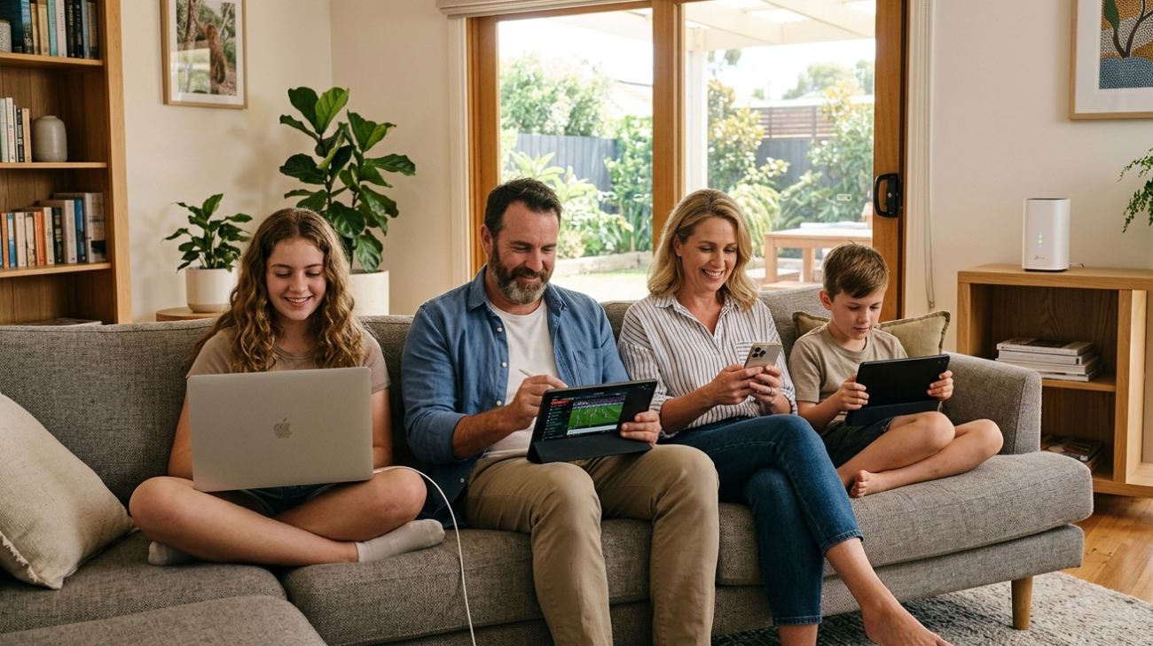 Home WiFi installation family connected on multiple devices Sunshine Coast, Brocky's TV