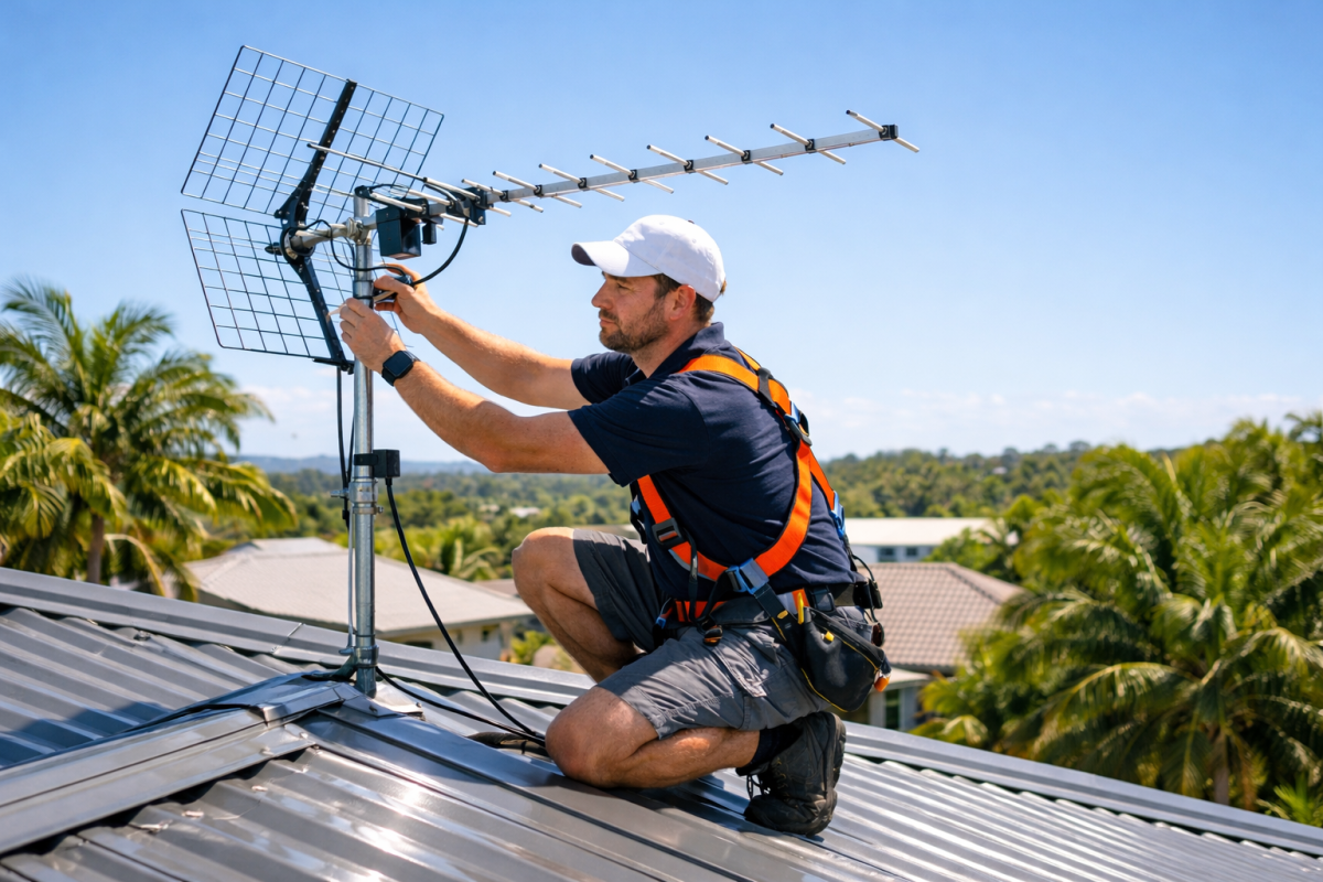 TV antenna Repair Experts Sunshine Coast home rooftop