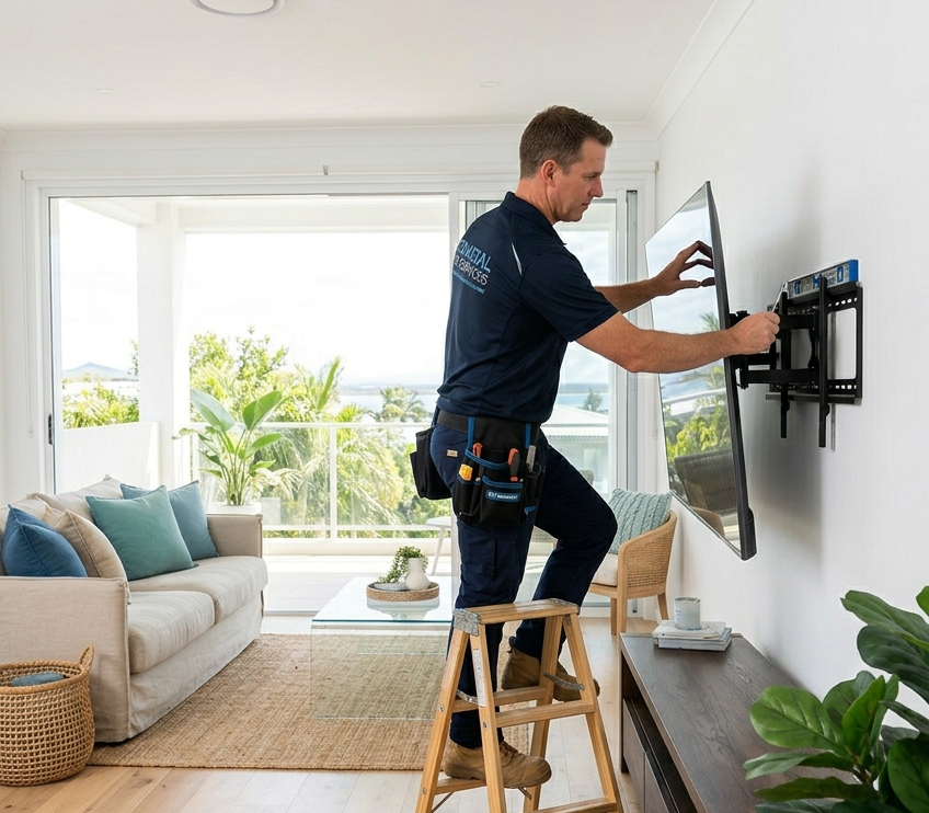 Professional TV wall mounting in Caloundra by local technician