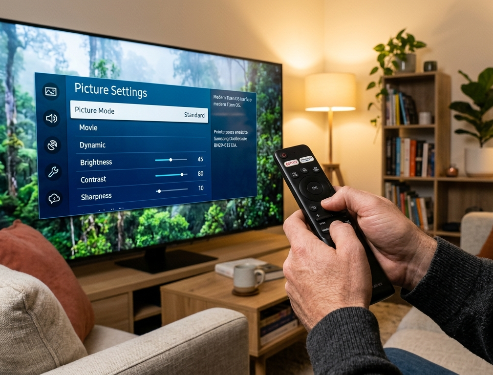Adjusting Smart TV picture settings for optimal viewing in a Caloundra home