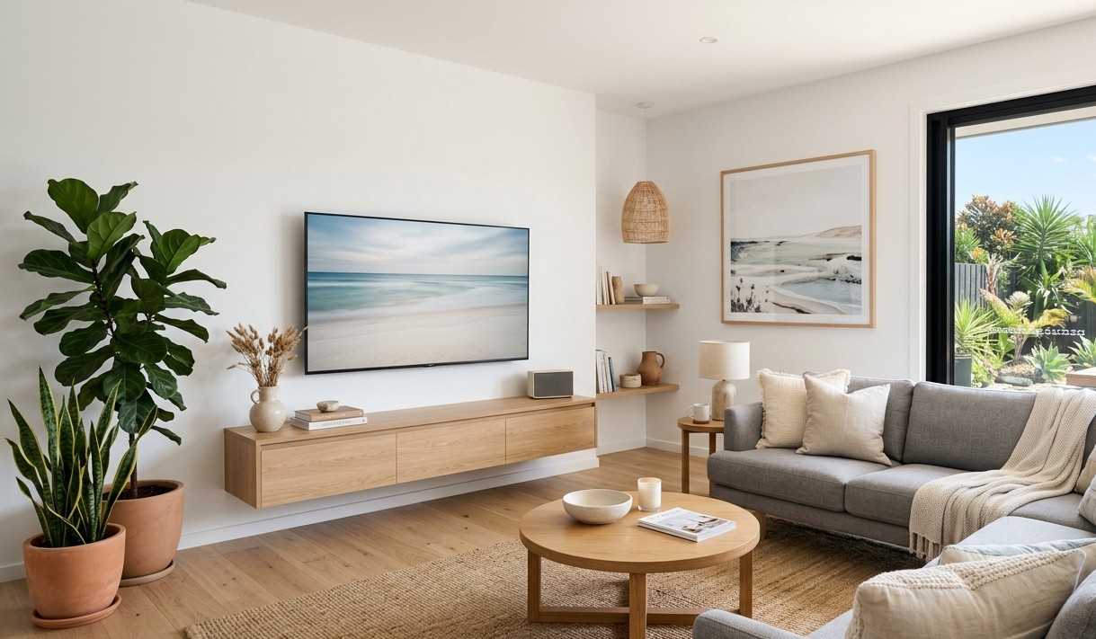 Right TV size for your living room – wall-mounted smart TV Sunshine Coast