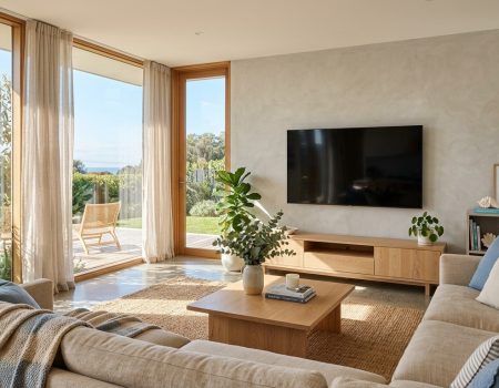 TV buying guide Sunshine Coast - wall-mounted TV in modern living room